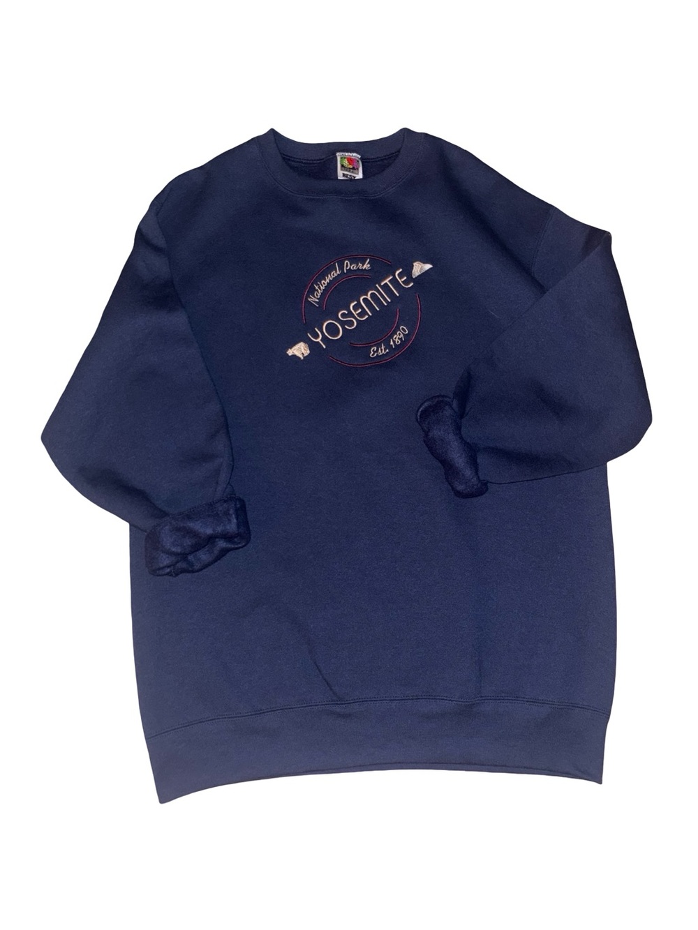 Vintage 90’s Fruit of the Loom Navy Yosemite Graphic Crewneck Sweatshirt